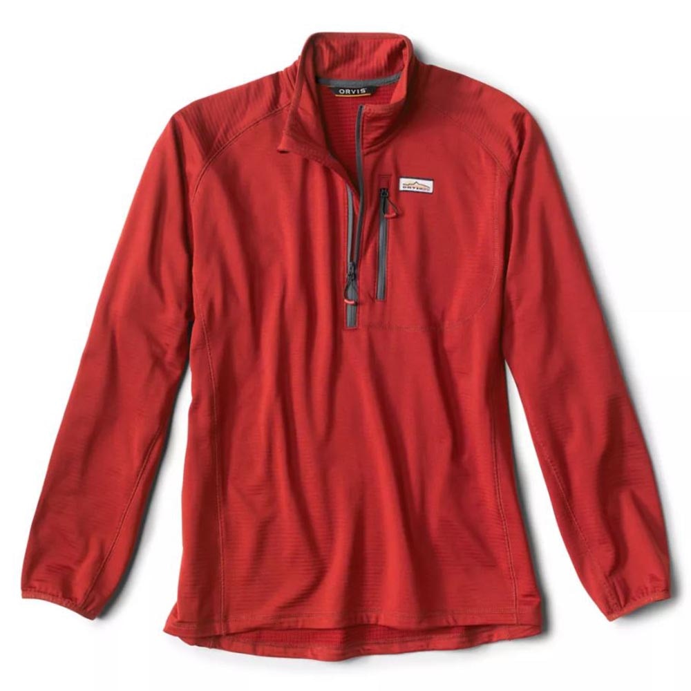 Orvis Horseshoe Hills 1/4 Zip Fleece Men's in Paprika